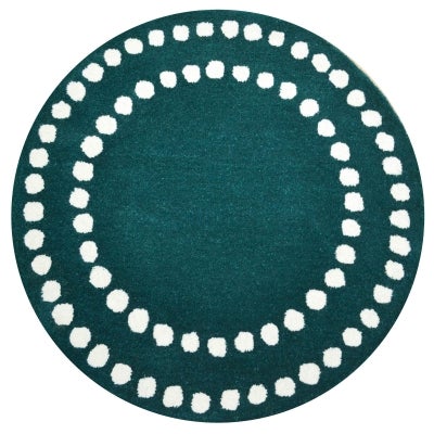 Decotex No.6375 Handwoven Wool Round Rug, 100cm, Turquoise
