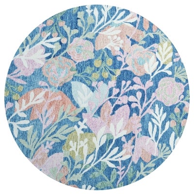 Rochelle Floral Hand Tufted Wool Round Rug, 250cm