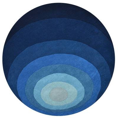 Florian Hand Tufted Wool Round Rug, 160cm, Imperial Blue