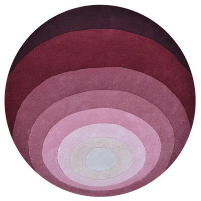 Florian Hand Tufted Wool Round Rug, 160cm, Ruby Wine