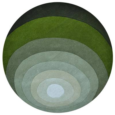 Florian Hand Tufted Wool Round Rug, 160cm, Sage Green