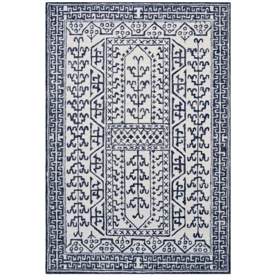 Lipi Hand Tufted Designer Wool Rug, 110x160cm, Ivory / Grey