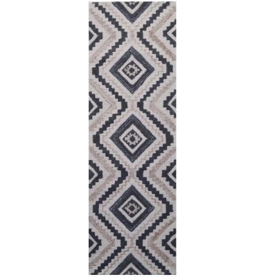 Matrix No.6346 Handwoven Wool Runner Rug, 300x80cm