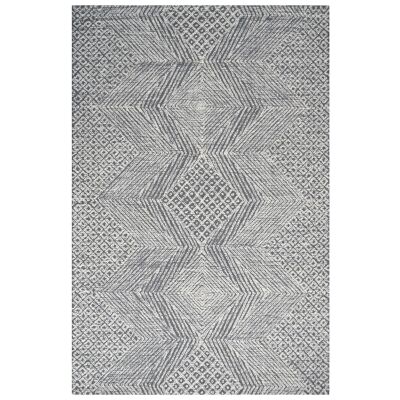 Newcastle No.6225 Modern Wool Rug, 230x160cm, Charcoal / Ivory