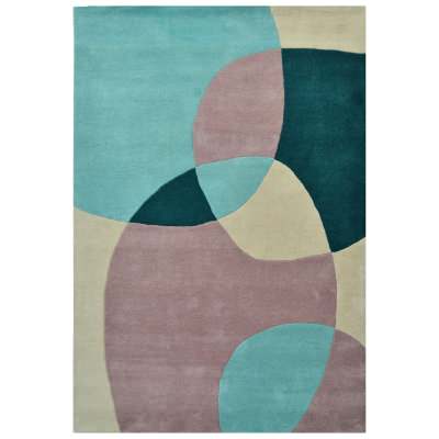 Pebbles Hand Tufted Modern Wool Rug, 110x160cm, Mauve