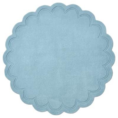 Rivoli Hand Tufted Wool Round Rug, 160cm, Eggshell Blue