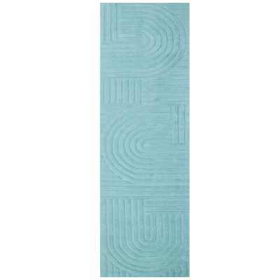 Unity No.6230 Handwoven Wool Runner Rug, 300x80cm, Cashmere Blue