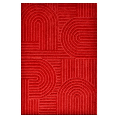 Unity Hand Tufted Contemporary Wool Rug, 110x160cm, Red