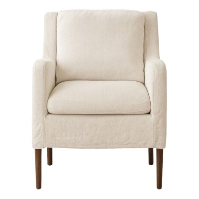 Henry Fabric Slip Cover Carver Chair, Light Beige