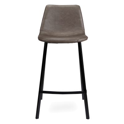 Byrne Faux Leather Counter Stool, Antique Grey