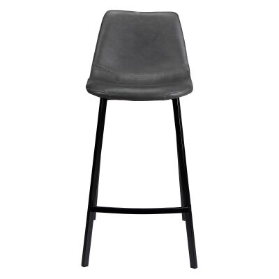 Byrne Faux Leather Counter Stool, Antique Black