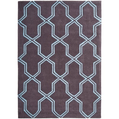 Narris Neo Lattice Hand Tufted Rug in Smoky Grey - 225x155cm