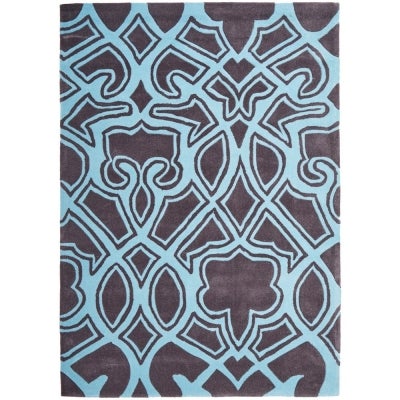 Narris Gothic Tribal Hand Tufted Rug in Smoky Grey - 225x155cm
