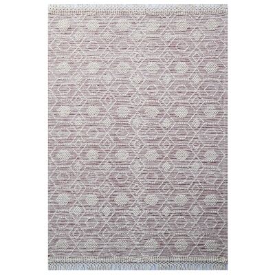 Aura No.6236 Flat Woven Wool Rug, 110x160cm, Ivory / Red