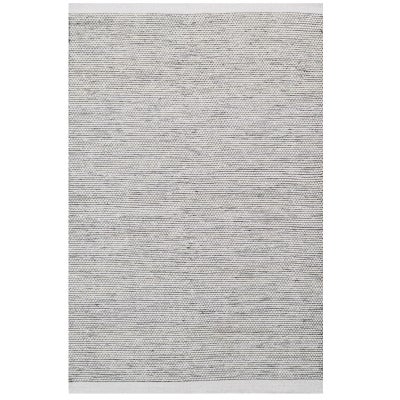 Boondi Handwoven Wool Rug, 110x160cm, Ivory / Grey