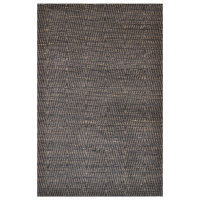 Myraaj Handwoven Chevron Cotton & Jute Rug, 150x90cm, Black / Natural