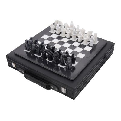 Archaia Special Edition Marble Chess Set with Storage Case, 38cm, Black / White