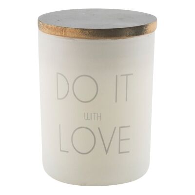 Do It with Love Frosted Glass Candle Holder with Linen Scent Wax