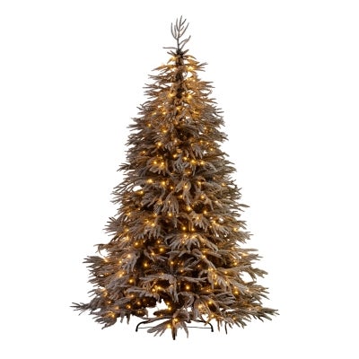 Midnight Snow LED Light Up Artificial Christmas Tree, 229cm