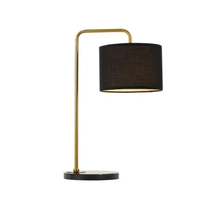 Ingrid Metal & Marble Base Table Lamp, Black / Gold