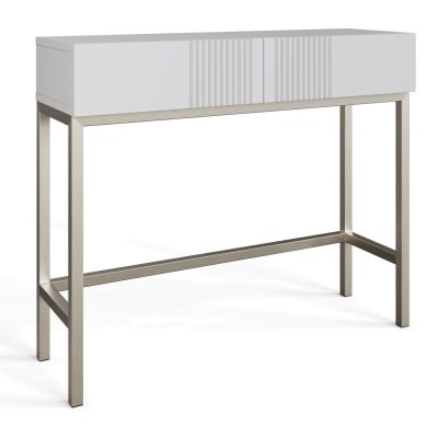 Iona Intelligent Console Table with Smart LED & Wireless Charger, 90cm, White