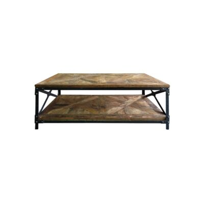 Payre Reclaimed Timber & Iron Industrial Coffee Table, 120cm