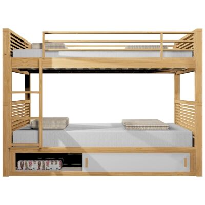 Pomona Wooden Bunk Bed with Storage, King Single 