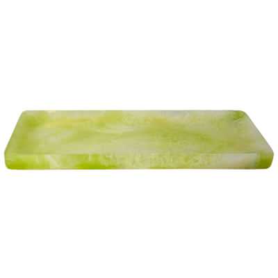 Alabasta Resin Rectangular Plate, Green