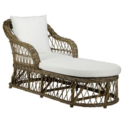 Nassau Rattan Chaise / Daybed, 160cm, Natural / Oatmeal