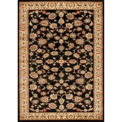 Istanbul Floral Turkish Made Oriental Rug, 400x300cm, Black