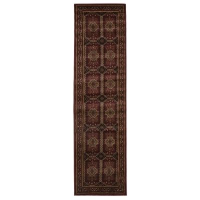 Istanbul Afghan Turkish Made Oriental Rug, 300x80cm, Burgundy