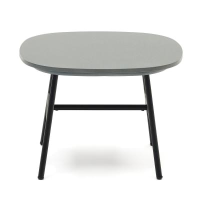 Bravon Polycement & Metal Alfresco Side Table, Grey / Black