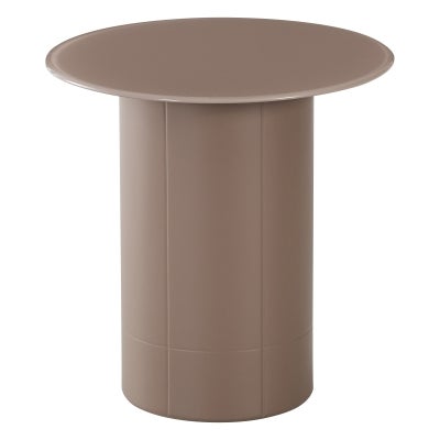 Haifa Glass Top Round Side Table, Chestnut 