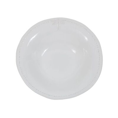 Ecoche Stoneware Salad Bowl, Small, White