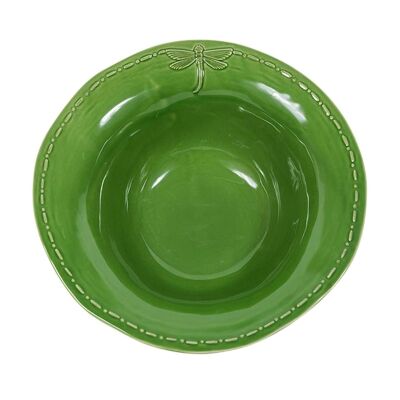 Ecoche Stoneware Salad Bowl, Large, Green