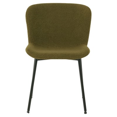 Parmele Sherpa Fabric Dining Chair, Olive