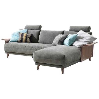 Jessica Velour Fabric Corner Sofa, 3 Seater with RHF Chaise