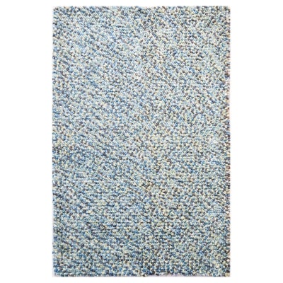 Jelly Bean Handwoven Felted Wool Rug, 190x280cm, Light Blue
