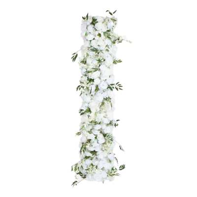 JMC Artificial Rose Table Runner, 200cm, White Flower