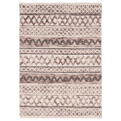 Omen Handwoven Wool Rug, 230x160cm, Ivory / Brown