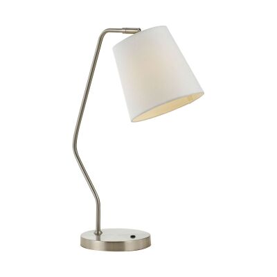 Jody Metal Base Desk Lamp, Nickel / White