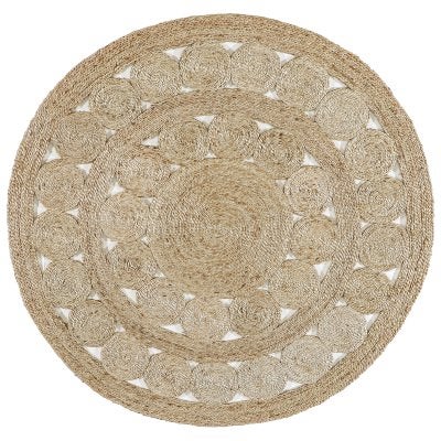 Mehak Hand Braided Round Jute Rug, 200cm