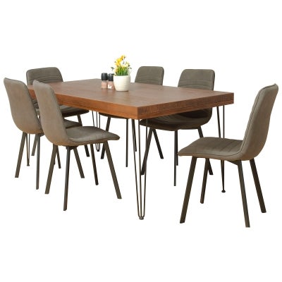 Knox Timber & Metal 5 Piece Dining Table Set, 150cm