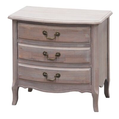 Cherilyn Solid Beech Wood Timber 3 Drawer Bedside Table