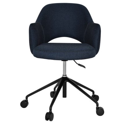 Albury Commercial Grade Gravity Fabric Gas Lift Office Armchair, V2, Navy / Black