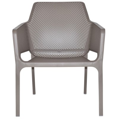 Net Italian Made Commercial Grade Stackable Indoor / Outdoor Lounge Armchair, Taupe