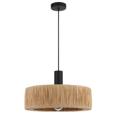 Katrin Iron & Raffia Pendant Light