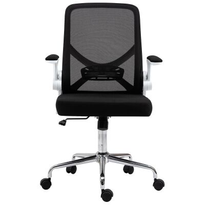 Malvern Mesh Fabric Collapsible Ergonomic Office Chair, Black / White