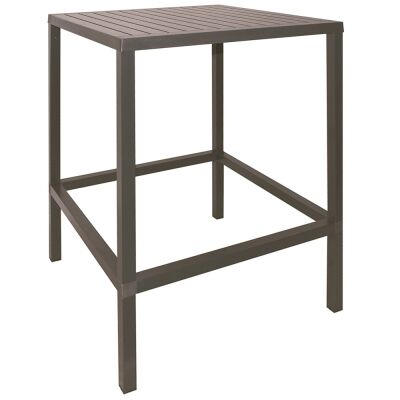 Cube Italian Made Commercial Grade Indoor / Outdoor Square Bar Table, 80cm, Taupe