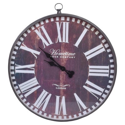 Brecey Iron Round Wall Clock, Hometime London, 60cm